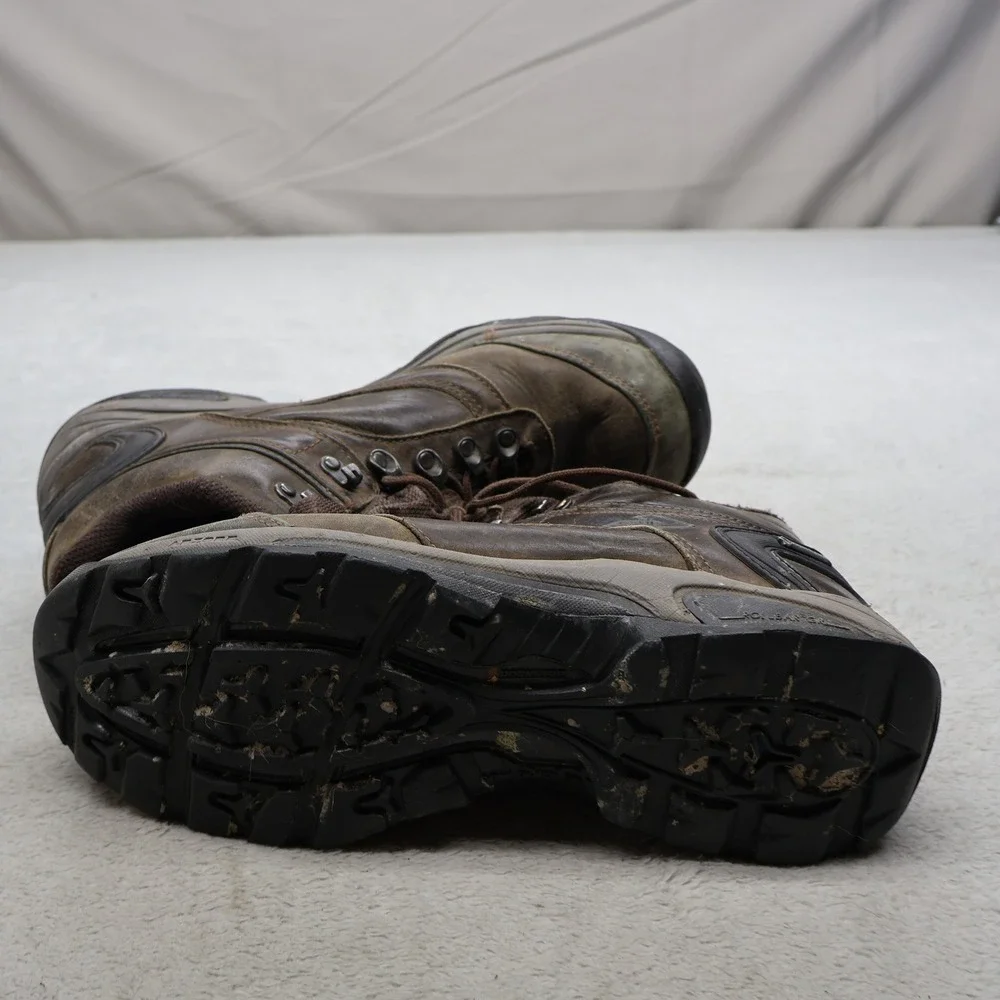 New Balance Men 10.5 Hiking Boots Brown Leather Waterproof Gore-Tex Trail Rugged